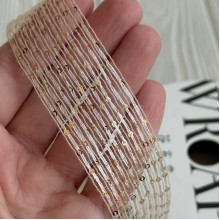 Лента с паетками (D30322), 3 см, бежевая, рулон 12 м