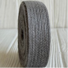 Стрічка мішковина волосінь (однотонна), 2,5 см, сіра, рулон 10 м