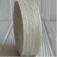 Лента мешковина леска (однотонная), 2,5 см, айвори, рулон 10 м