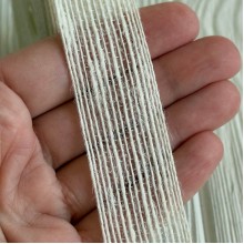 Лента мешковина леска (однотонная), 2,5 см, айвори, рулон 10 м