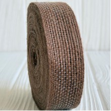 Лента мешковина леска (однотонная), 2,5 см, коричневая, рулон 10 м