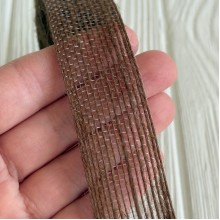 Лента мешковина леска (однотонная), 2,5 см, коричневая, рулон 10 м