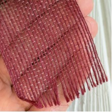 Лента мешковина леска (однотонная), 4 см, бордовая, рулон 10 м