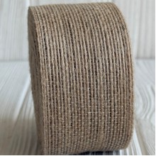 Лента мешковина леска (однотонная), 4 см, натуральная, рулон 10 м