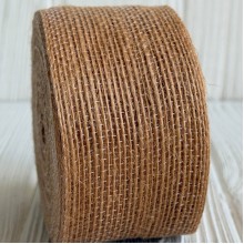 Лента мешковина леска (однотонная), 4 см, мокко, рулон 10 м