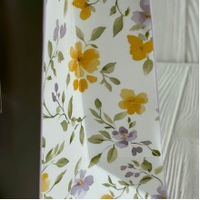 Подарочный пакет с цветочным принтом (J01188), размер S (18х23х10 см), лиловый, упаковка 12 шт. 