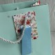 Подарочный пакет с цветочным принтом (J01188), 18х23х10 см, мятный, упаковка 12 шт. 