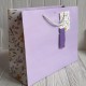 Подарунковий пакет з квітковим принтом (J01189), 31х26х12 см, ліловий, упаковка 12 шт. 