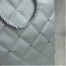 Подарочный пакет ромб с имитацией страз "L", 30х41,5х12 см, пастельный микс, упаковка 12 шт.