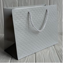 Подарочный пакет ромб 3D (J95502), размер L (32х26х11 см), микс, упаковка 12 шт. 