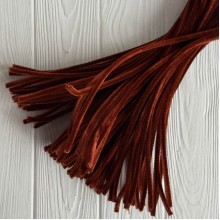 Синельная проволока простая, 6 мм х 30 см, каштановая, 100 шт.