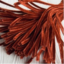 Синельная проволока простая, 6 мм х 30 см, каштановая, 100 шт.