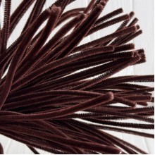 Синельная проволока простая, 6 мм х 30 см, шоколадная, 100 шт.