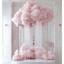 Декоративный материал для создания облаков (С30668), 25х80 см, светло-розовый, шт. 