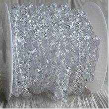 Хрустальная лента-бусинка (С30653), 12+8+4 мм, прозрачная круглая, рулон 10 м