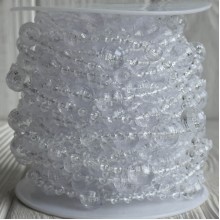 Хрустальная лента-бусинка (С30653), 12+8+4 мм, прозрачная круглая, рулон 10 м