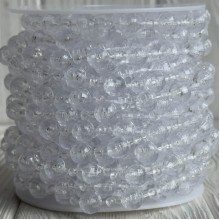 Хрустальная лента-бусинка (С30652), 10+4 мм, прозрачная круглая, рулон 10 м