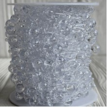 Хрустальная лента-бусинка (С30651), 8+3 мм, прозрачная круглая, рулон 30 м