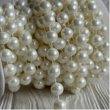 Лента-бусинка (С09712), молочная, 12 мм, рулон 7 м