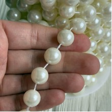 Лента-бусинка (С09712), молочная, 12 мм, рулон 7 м