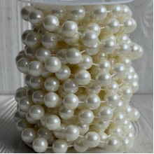 Лента-бусинка (С09712), молочная, 12 мм, рулон 7 м