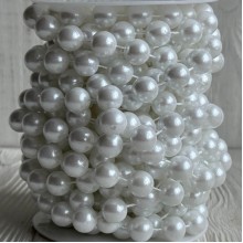 Лента-бусинка (С09712), белая, 12 мм, рулон 7 м