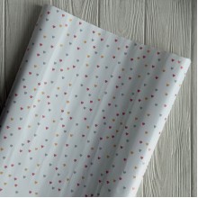 Подарочная бумага, 70х100 см, белая с цветными сердечками, упаковка 2 шт.