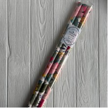 Подарочная бумага, 53х75 см, молочная с розово-малиновыми цветами, упаковка 3 шт.