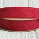 Лента мешковина с плетением (D30339), 2,5 см, красная, рулон 9 м