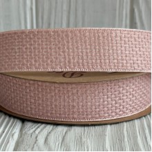 Лента мешковина с плетением (D30339), 2,5 см, светло-розовая, рулон 9 м
