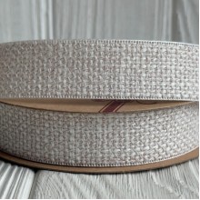 Лента мешковина с плетением (D30339), 2,5 см, белая, рулон 9 м