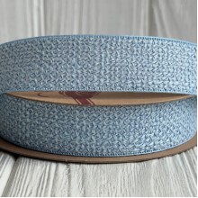 Лента мешковина с плетением (D30339), 2,5 см, голубая, рулон 9 м