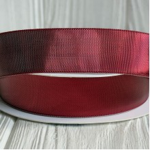Лента металик (D30335), 2,5 см, красная, рулон 9 м