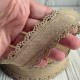 Котоновая лента с кружевным краем, 3,5 см, натуральная, рулон 18 м