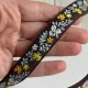 Стрічка з вишивкою (D21911), 1,8 см, коричнево-жовта, рулон 23 м