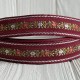 Стрічка з вишивкою (D21922), 2,5 см, бордова, рулон 23 м