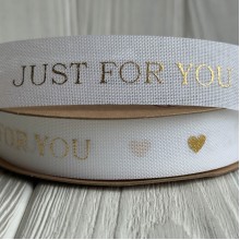 Лента мешковина Just for you (D30338), 2,5 см, белая, рулон 9 м