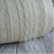Кружево органзовое (нестрейчевое) (D30003), 4 см, молочное, рулон 274 м Кружево органзовое (нестрейчевое) (D30003), 4 см, молочное, рулон 274 м