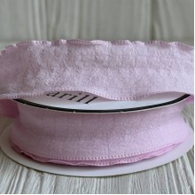 Стрічка жатка (D22325), 2,5 см, світло-рожева, рулон 9 м