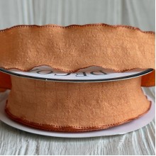 Стрічка жатка (D22325), 2,5 см, абрикосова, рулон 9 м