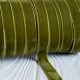 Стрічка велюр, 1,5 см, яскраво-оливковий, рулон 45 м