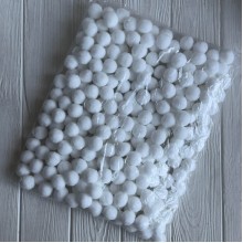 Помпоны бархатные (пастельные), 2,5 см, белые, упаковка 250 шт.