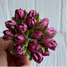 Подснежник, 2 см, баклажаново-розовый, пучек из 20 цветочков