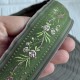 Жакард-вишиванка (ТВ-№6), 4 см, гілочка з квітами оливковий, рулон 45 м