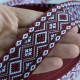 Жакард-вишиванка (ТВ-№8), 3,7 см, бордовий, рулон 45 м