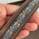 Жакард-вышиванка (ТВ-№6), 4 см, веточка с цветами кофейный, рулон 45 м Жакард-вышиванка (ТВ-№6), 4 см, веточка с цветами кофейный, рулон 45 м