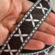 Жакард-вышиванка (ТВ-№26), 2,5 см, шоколадный с белым, рулон 45 м Жакард-вышиванка (ТВ-№26), 2,5 см, шоколадный с белым, рулон 45 м