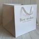 Пакети-переноски квадрат «Best wishes» (J01374), 28х28х28 см, білий з білим, упаковка 10 шт.