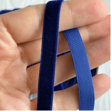 Лента велюр, 1 см, кобальтовый, рулон 45 м