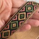 Жакард-вышиванка (ТВ-№36), 2,7 см, черный с оливково-бежевыми ромбами, рулон 45 м Жакард-вышиванка (ТВ-№36), 2,7 см, черный с оливково-бежевыми ромбами, рулон 45 м